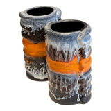 ORANGE DÜMLER & BREIDEN ‘POLAR’ DÉCOR RELIEF VASE Nr. 24/14