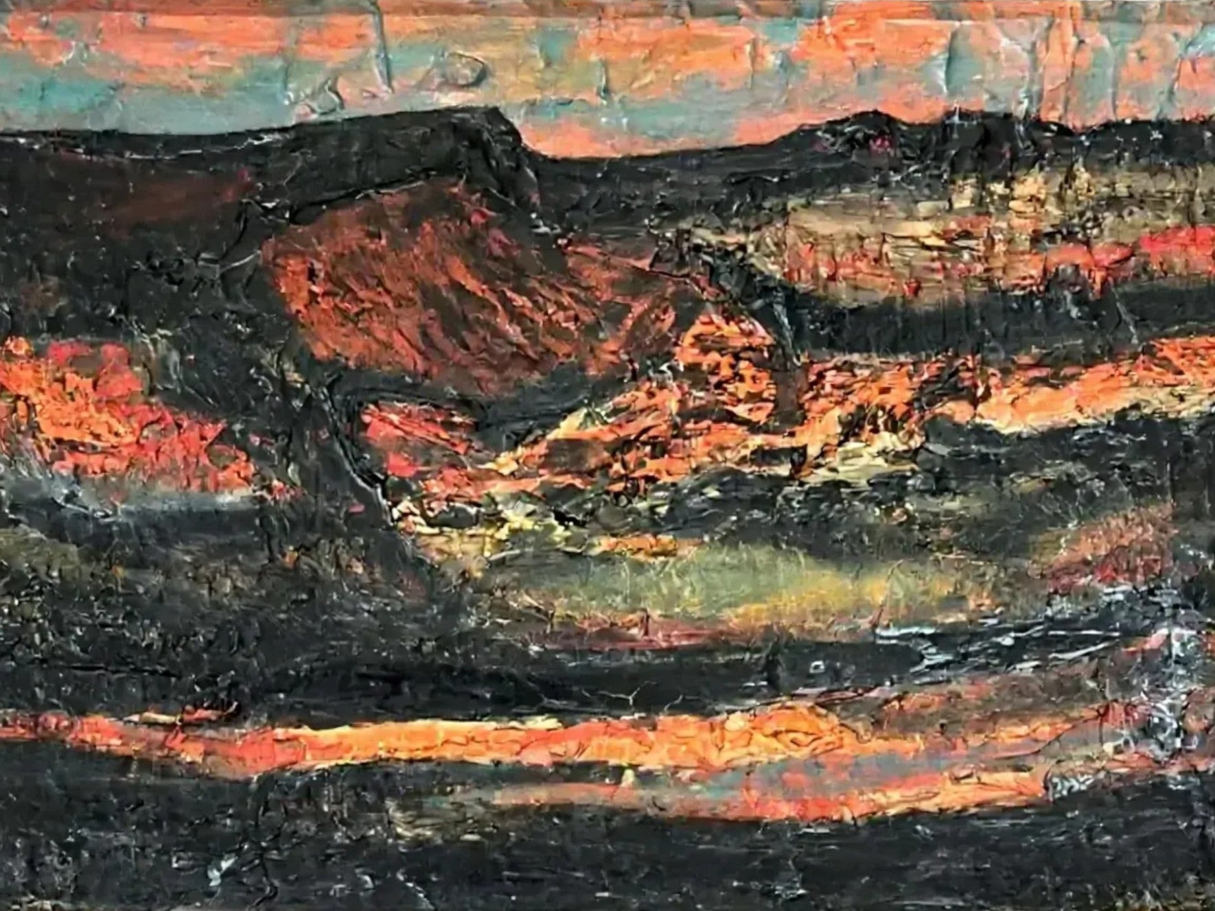 ‘MOUNTAIN MEADOW’ OIL-ON-BOARD BY GEORGE H.G. SWINTON (1960)