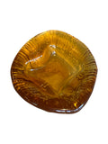 FREE-FORM AMBER GLASS ASHTRAY/VIDE POCHE BY BLENKO