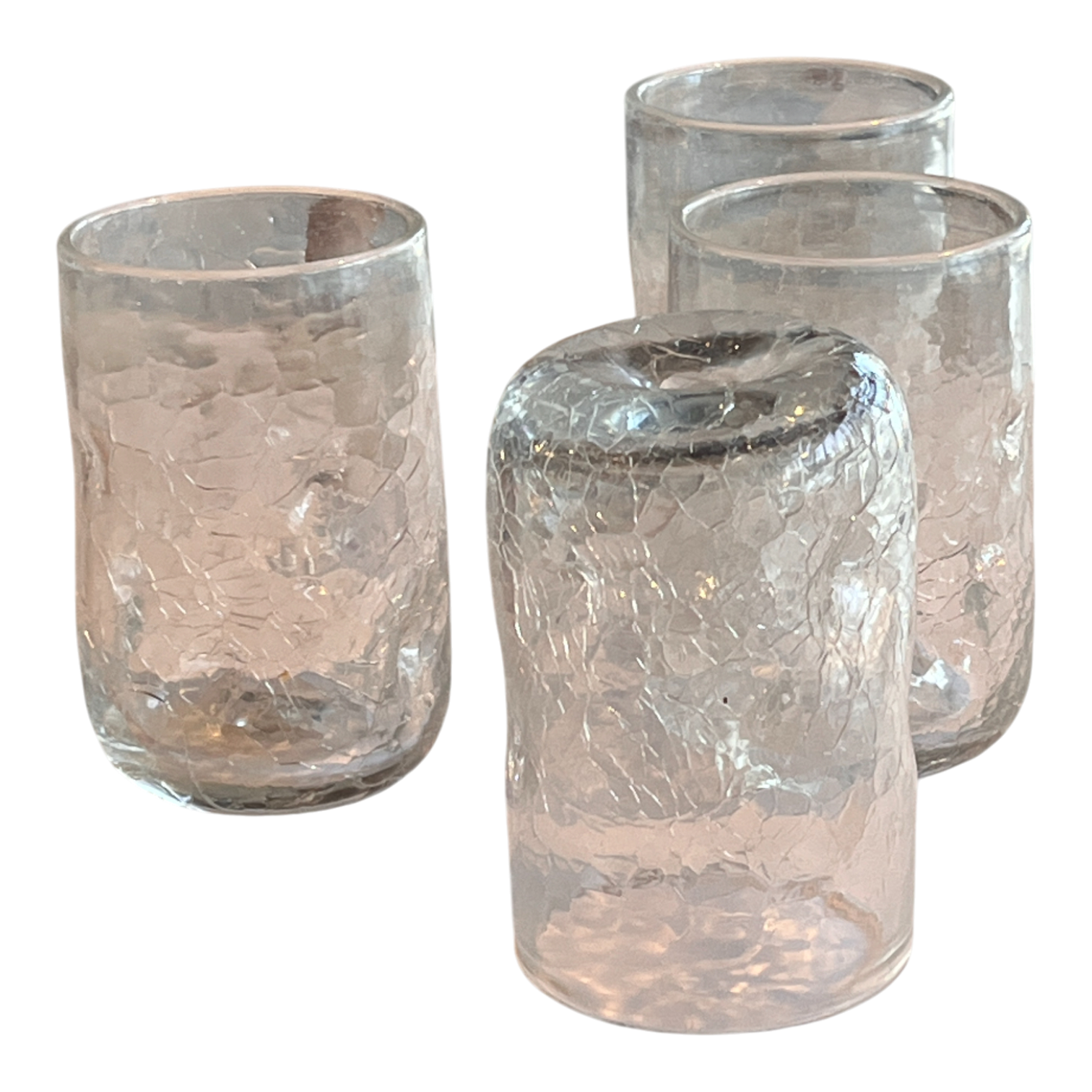 BLENKO 12-OZ CRACKLE-GLASS TUMBLER SET (1960s)