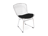 CHROME BERTOIA SIDE CHAIR WITH FABRIC SEAT PAD FOR KNOLL (2 AVAILABLE)