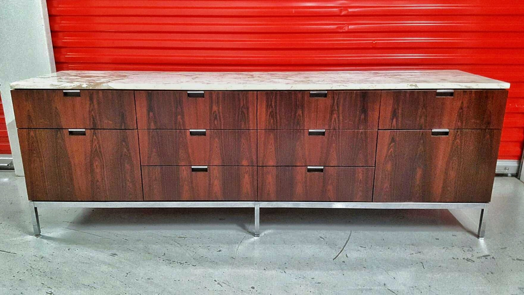 FLORENCE KNOLL BRAZILIAN ROSEWOOD CREDENZA FOR KNOLL