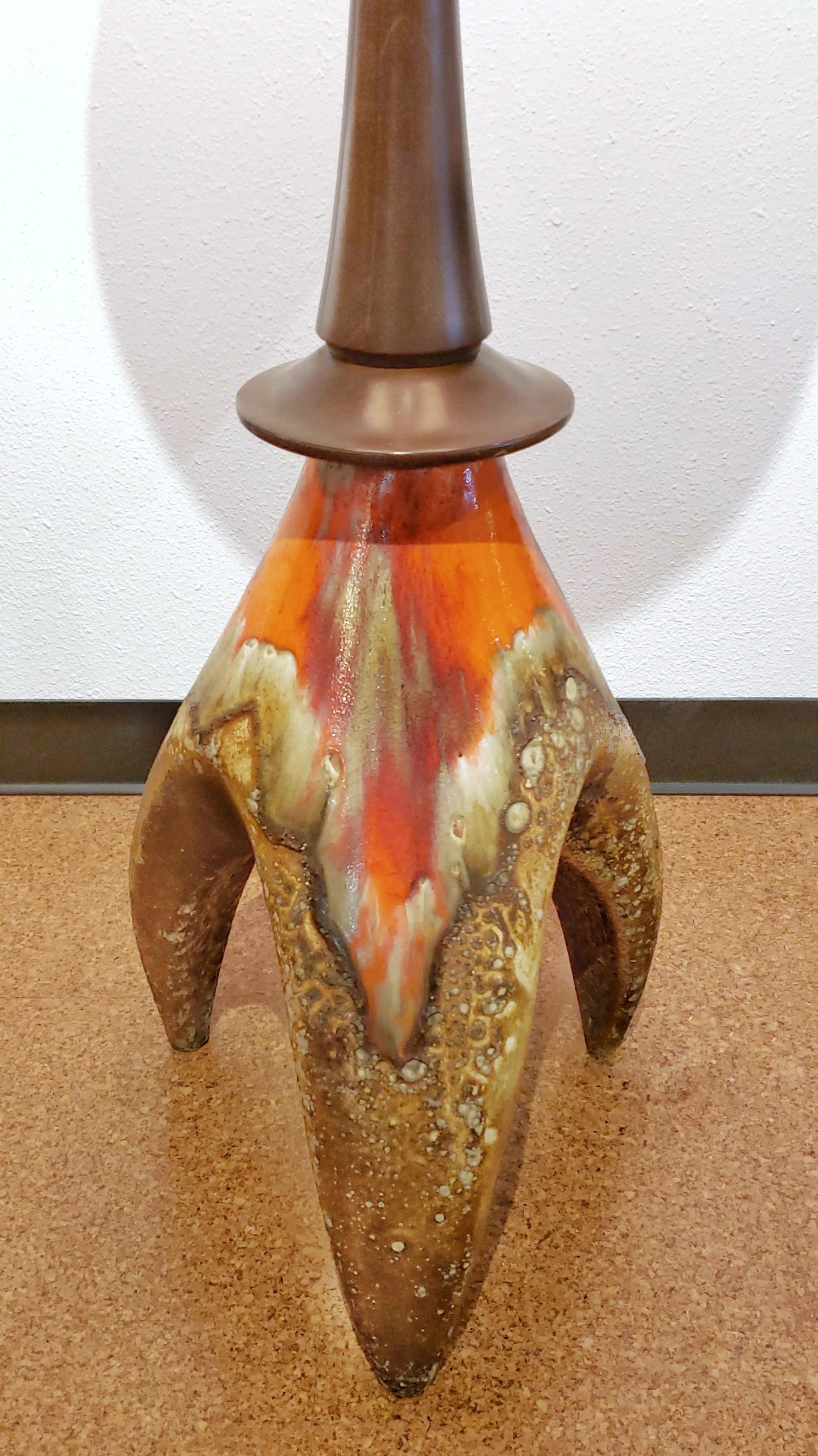 CERAMIC FLOOR LAMP IN THE STYLE OF MAURICE CHALVIGNAC