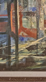 'BRIDGES' OIL ON MASONITE SIGNED MATHESON (1950s)