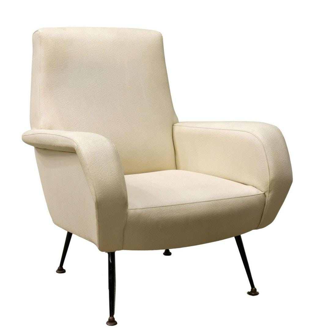 ITALIAN MID-CENTURY MODERN UPHOLSTERED ARMCHAIR