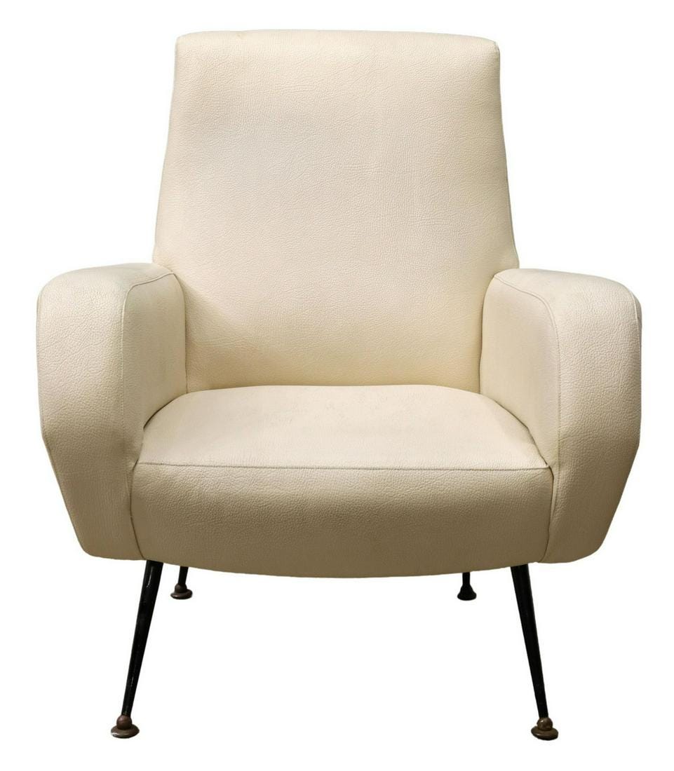 ITALIAN MID-CENTURY MODERN UPHOLSTERED ARMCHAIR