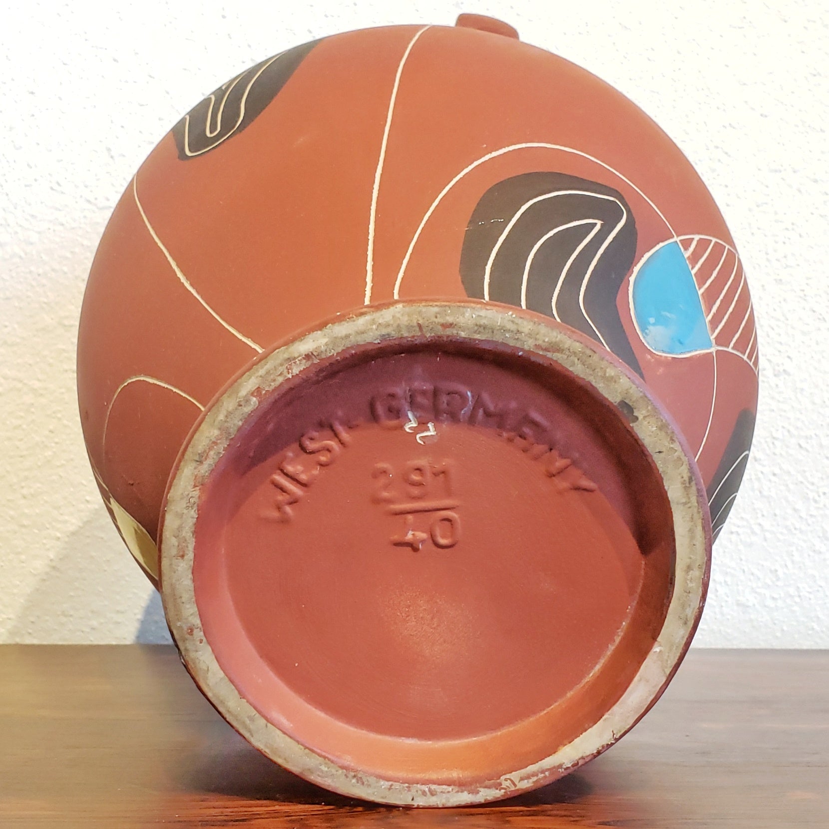 BODO MANS ‘BRASIL’ FLOOR VASE 291/40 FOR BAY KERAMIK (RARE)