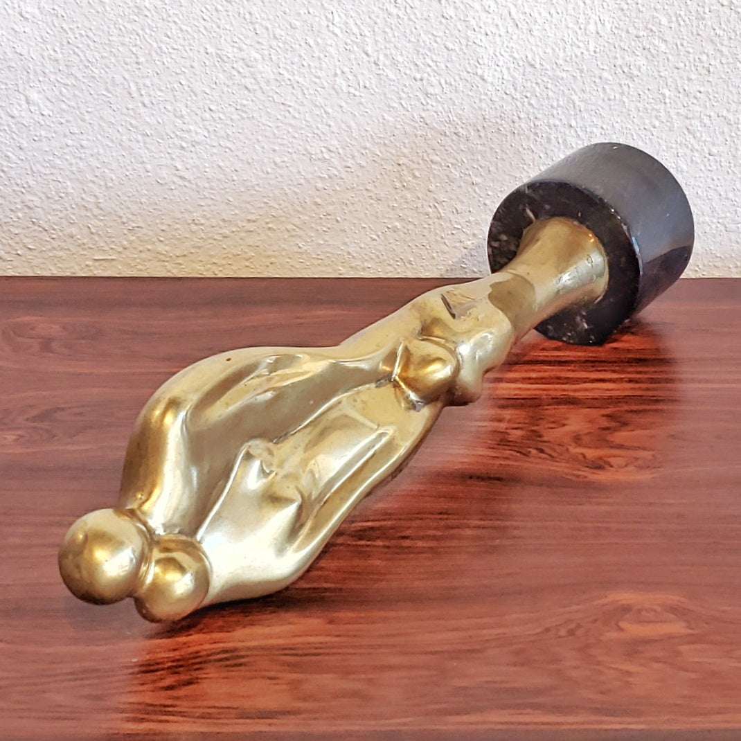 SOLID-BRASS FAMILY STATUETTE AFTER JEAN ARP