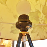 TRIPOD FLOOR LAMP WITH CONICAL FLORAL SHADE BY ARO-LEUCHTEN (GERMANY)