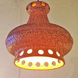 1960s ORANGE CERAMIC PENDANT LAMP (GERMAN)