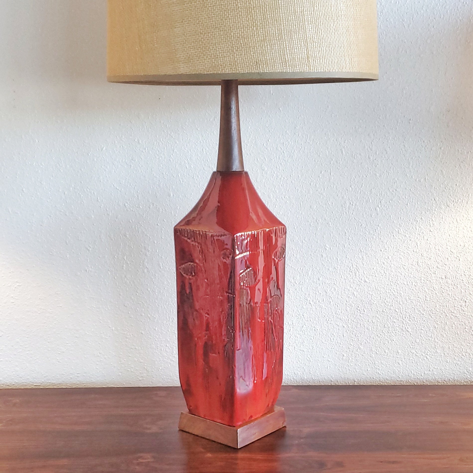 CANADIAN STUDIO POTTERY TABLE LAMP (UNSIGNED)