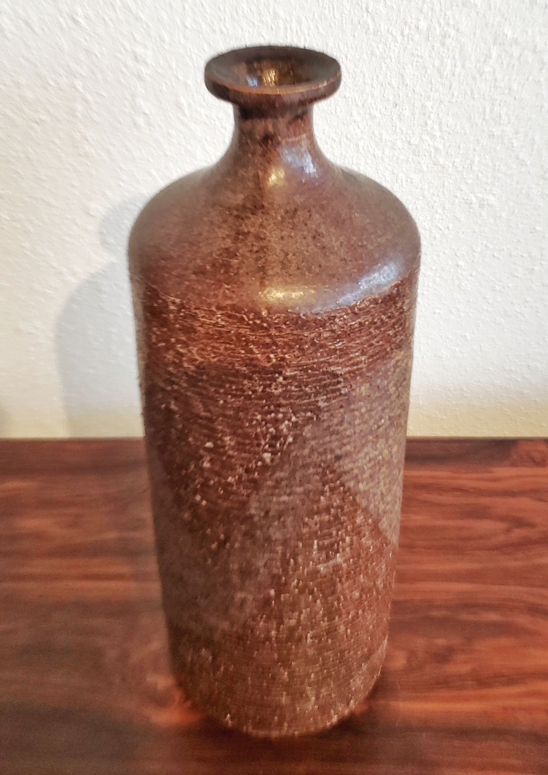 LARGE TEXTURAL STUDIO POTTERY BOTTLE VASE