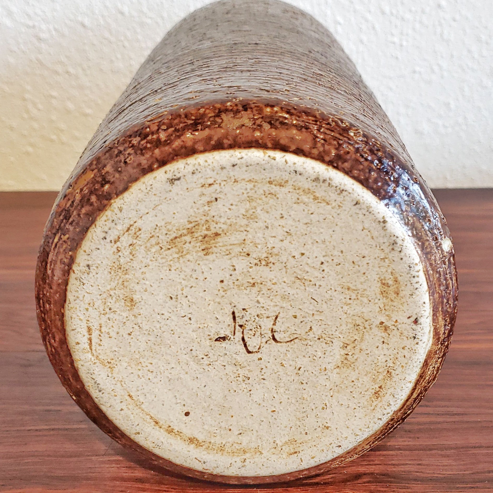 LARGE TEXTURAL STUDIO POTTERY BOTTLE VASE