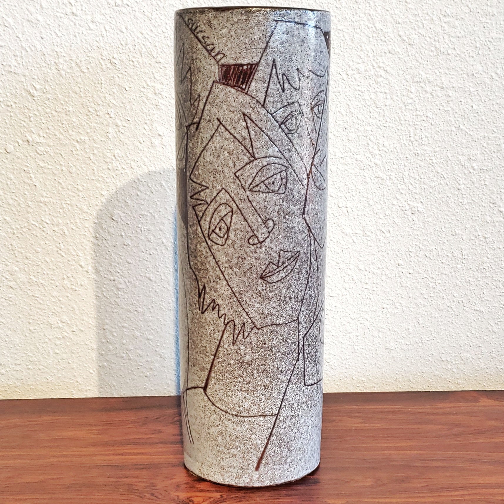 CHARLES SUCSAN STUDIO CYLINDER VASE (33 cm; CANADA)