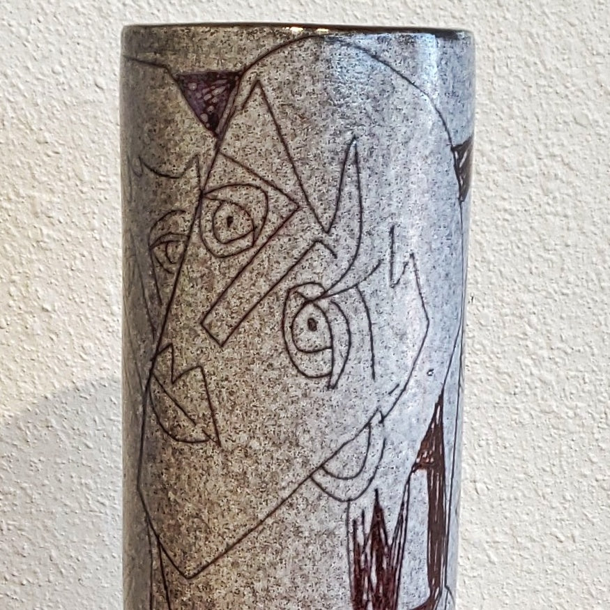 CHARLES SUCSAN STUDIO CYLINDER VASE (33 cm; CANADA)