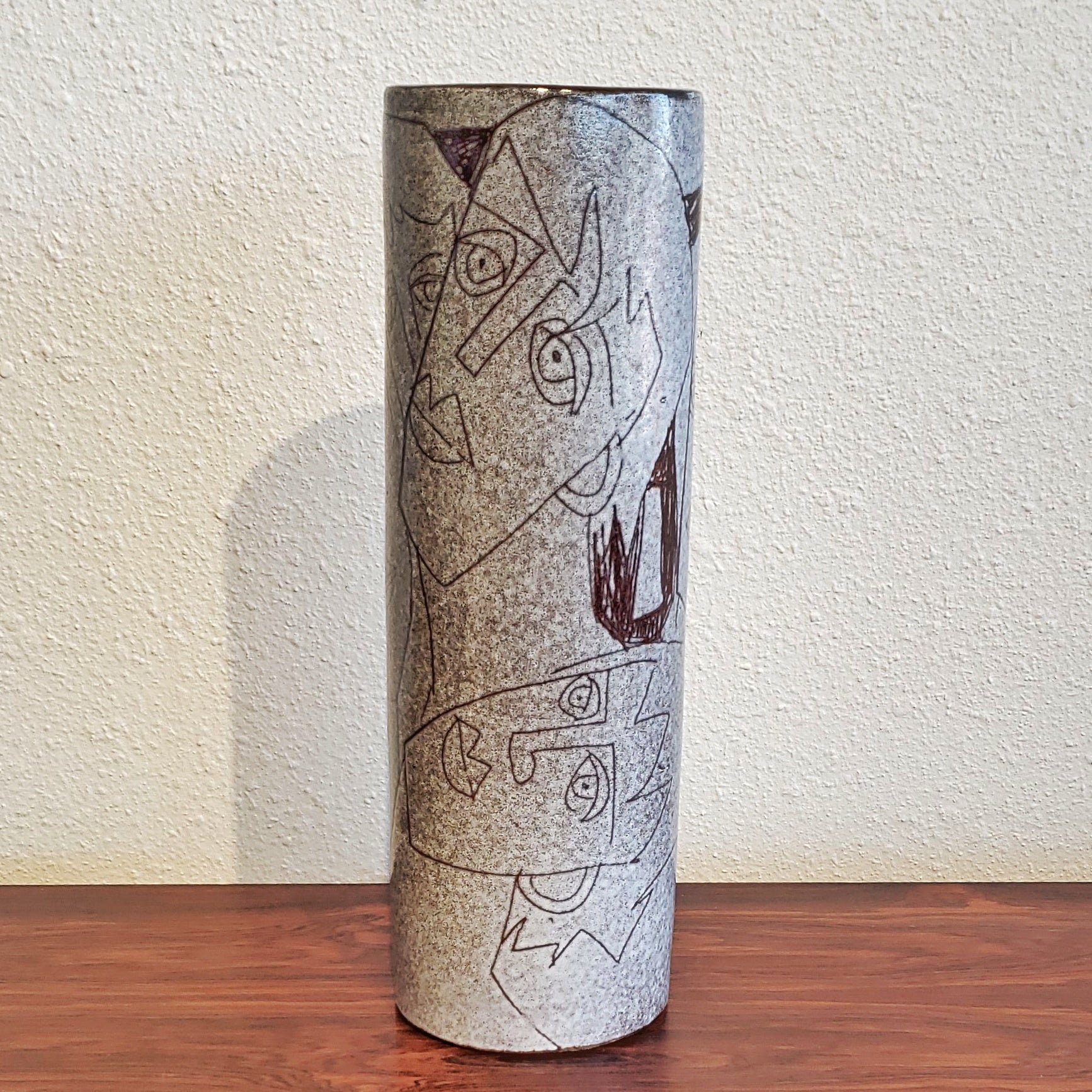 CHARLES SUCSAN STUDIO CYLINDER VASE (33 cm; CANADA)