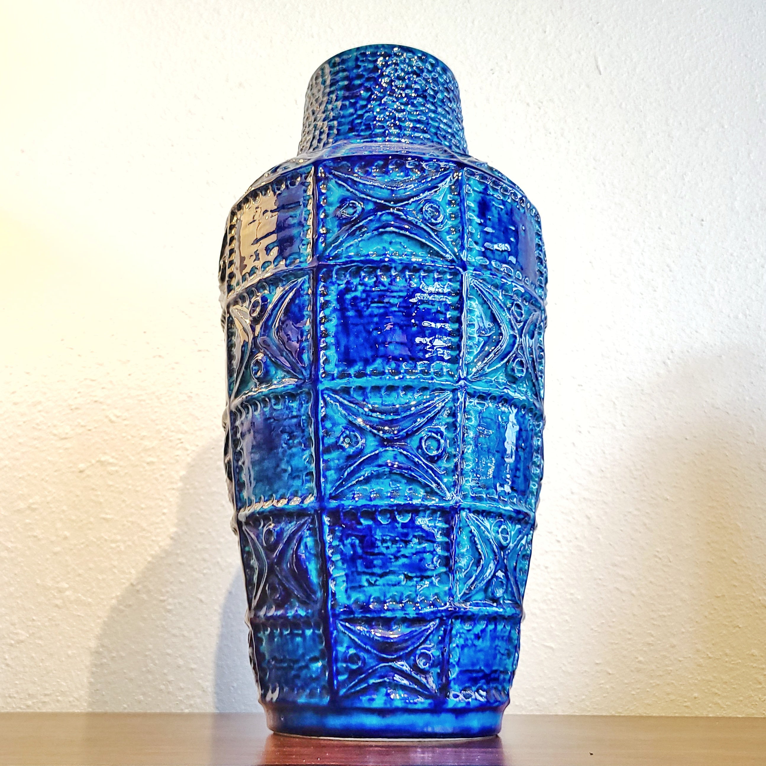 LARGE BAY KERAMIK RELIEF DÉCOR VASE Nr. 60/45