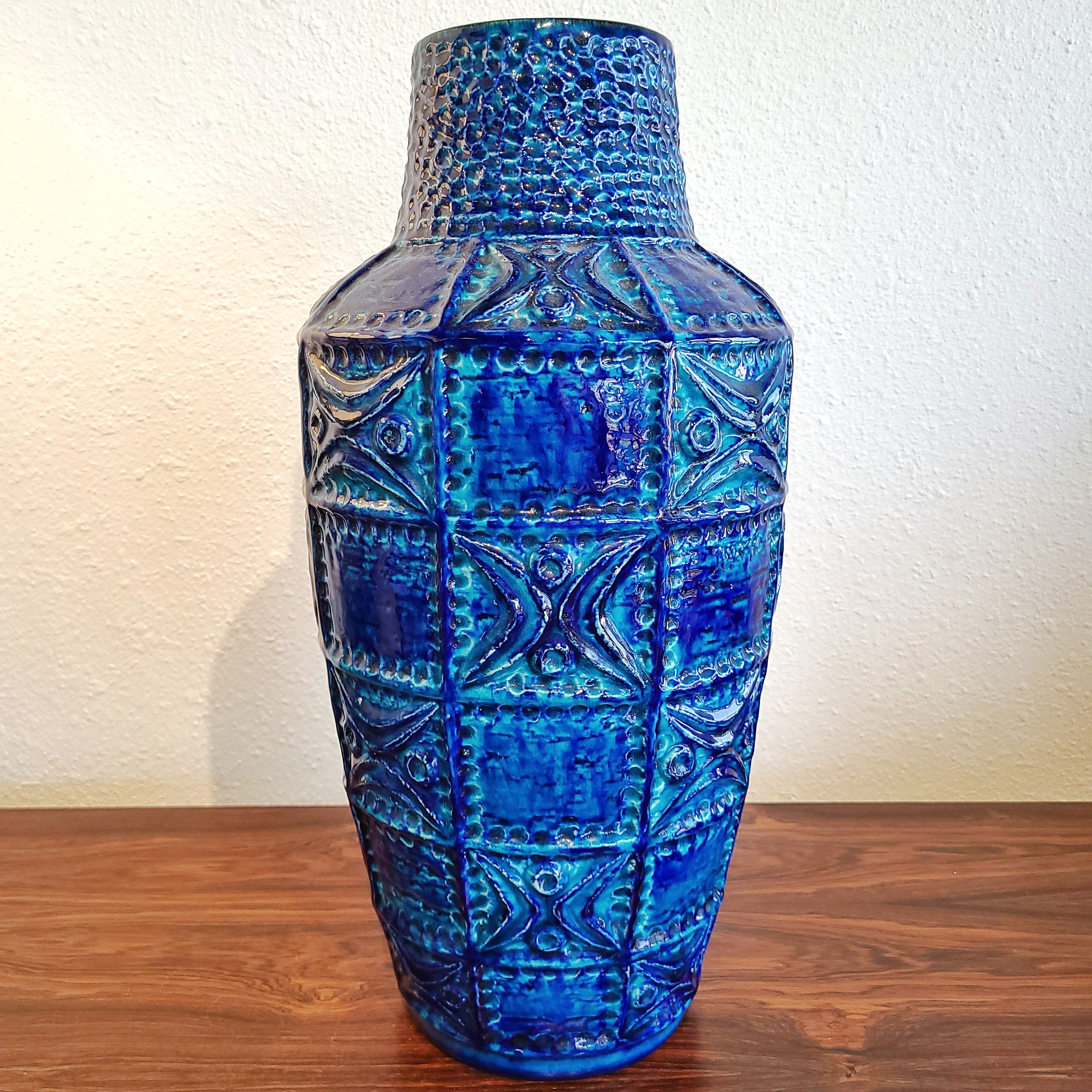 LARGE BAY KERAMIK RELIEF DÉCOR VASE Nr. 60/45