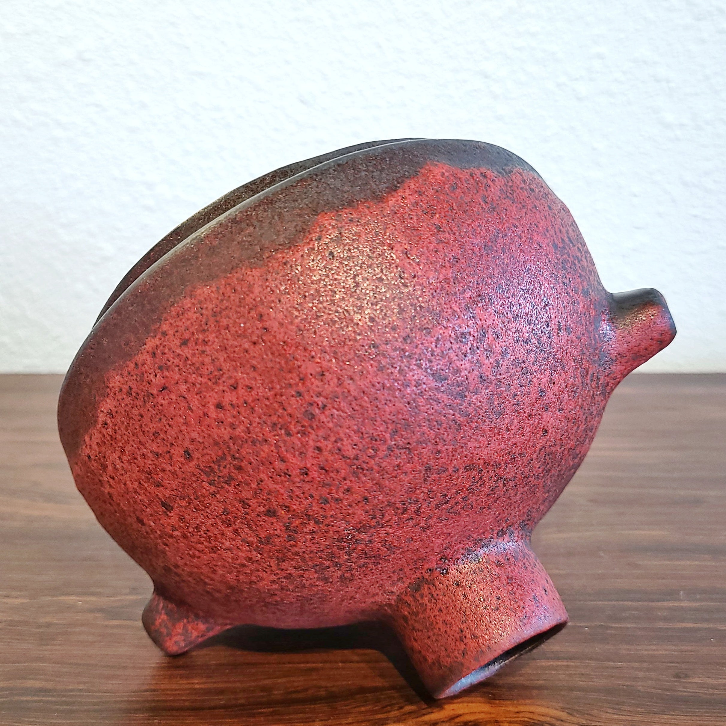 RED RUSCHA KERAMIK “UFO” VASE Nr. 348