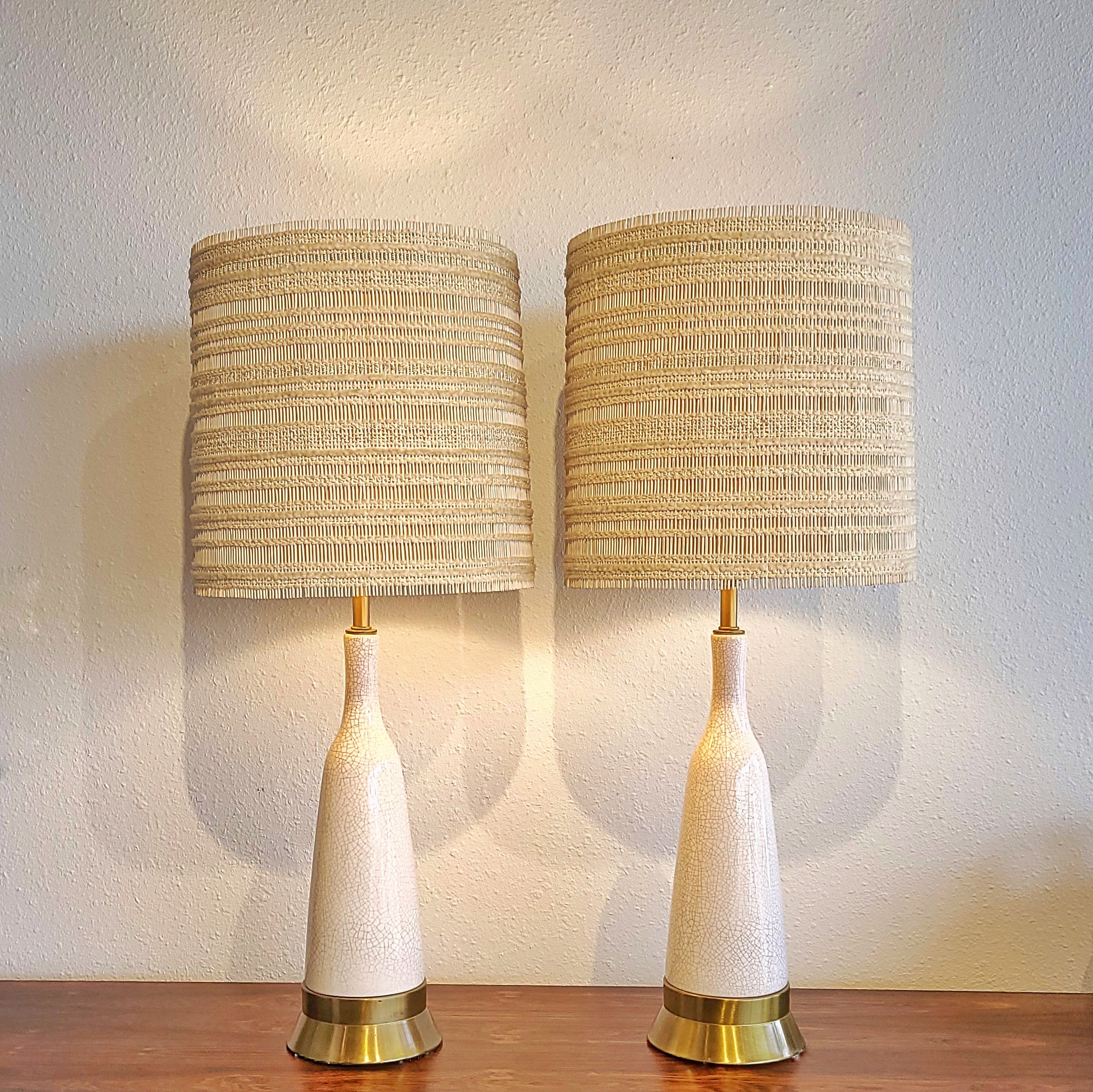 PAUL LÁSZLÓ & MARIA KIPP FOR WILSHIRE HOUSE CRACKLE GLAZE LAMPS