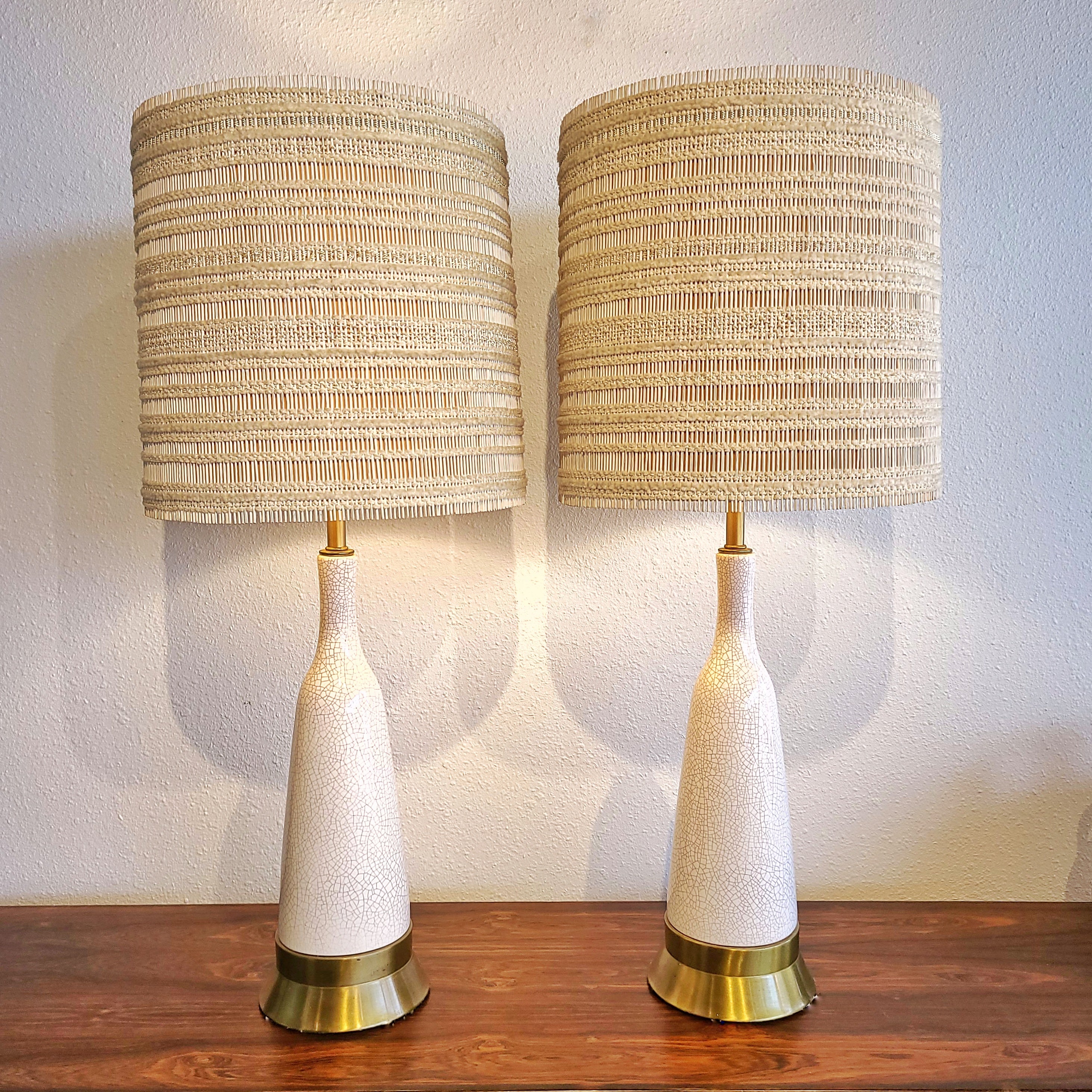 PAUL LÁSZLÓ & MARIA KIPP FOR WILSHIRE HOUSE CRACKLE GLAZE LAMPS