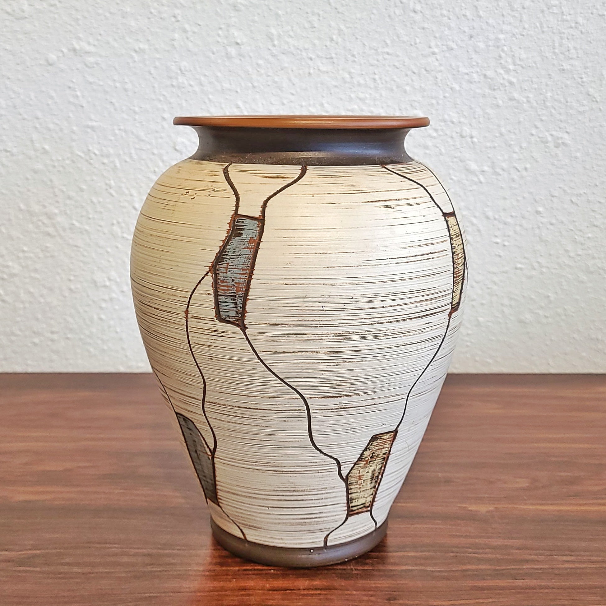 SAWA-KERAMIK ‘NAPOLI’ DÉCOR “KLINKER” VASE Nr. 207/20