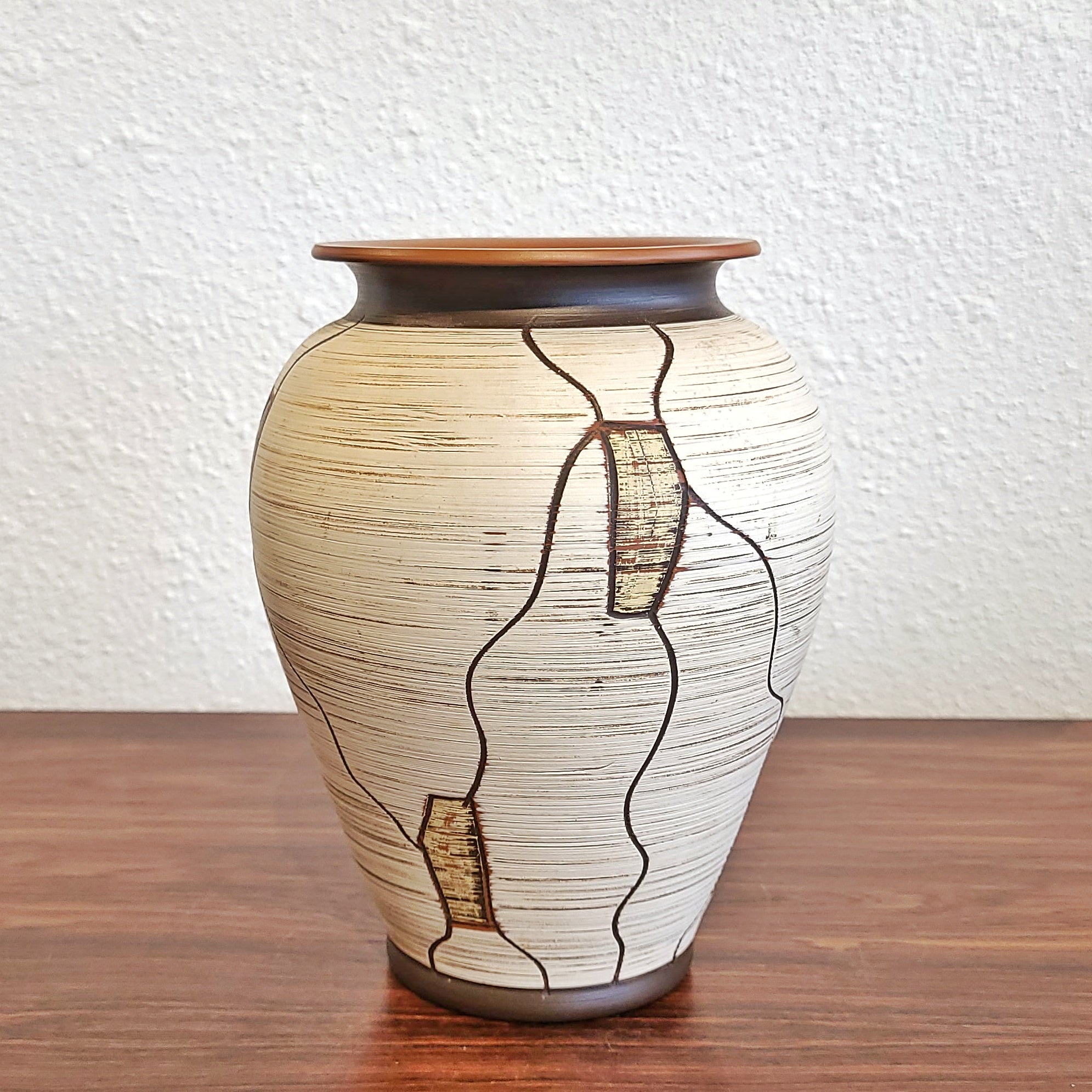 SAWA-KERAMIK ‘NAPOLI’ DÉCOR “KLINKER” VASE Nr. 207/20