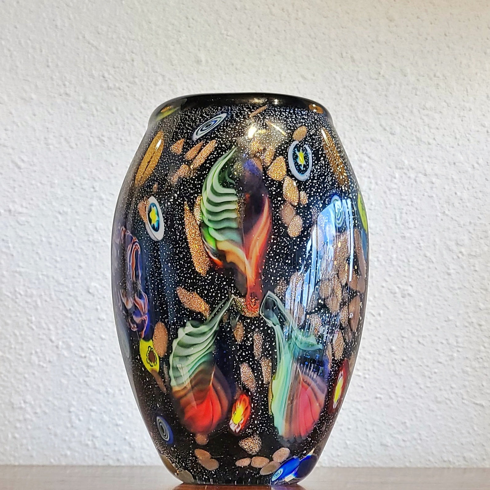 1950s MURANO GLASS VASE WITH ‘TUTTI FRUTTI’ DÉCOR (ITALY)