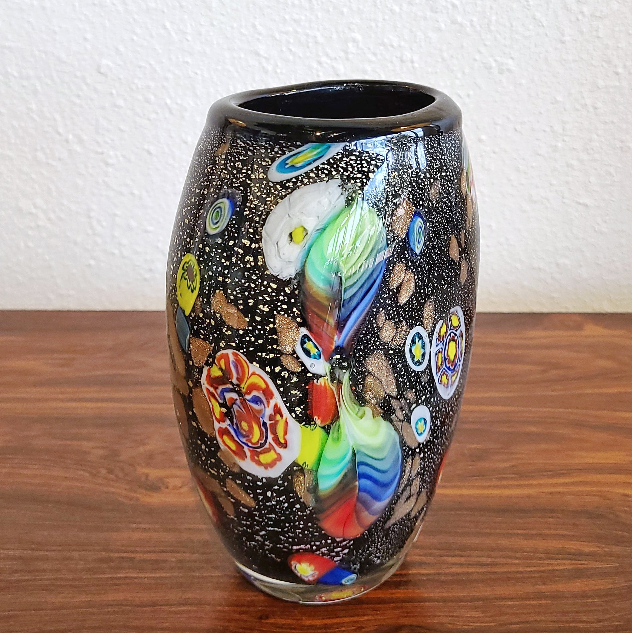 1950s MURANO GLASS VASE WITH ‘TUTTI FRUTTI’ DÉCOR (ITALY)