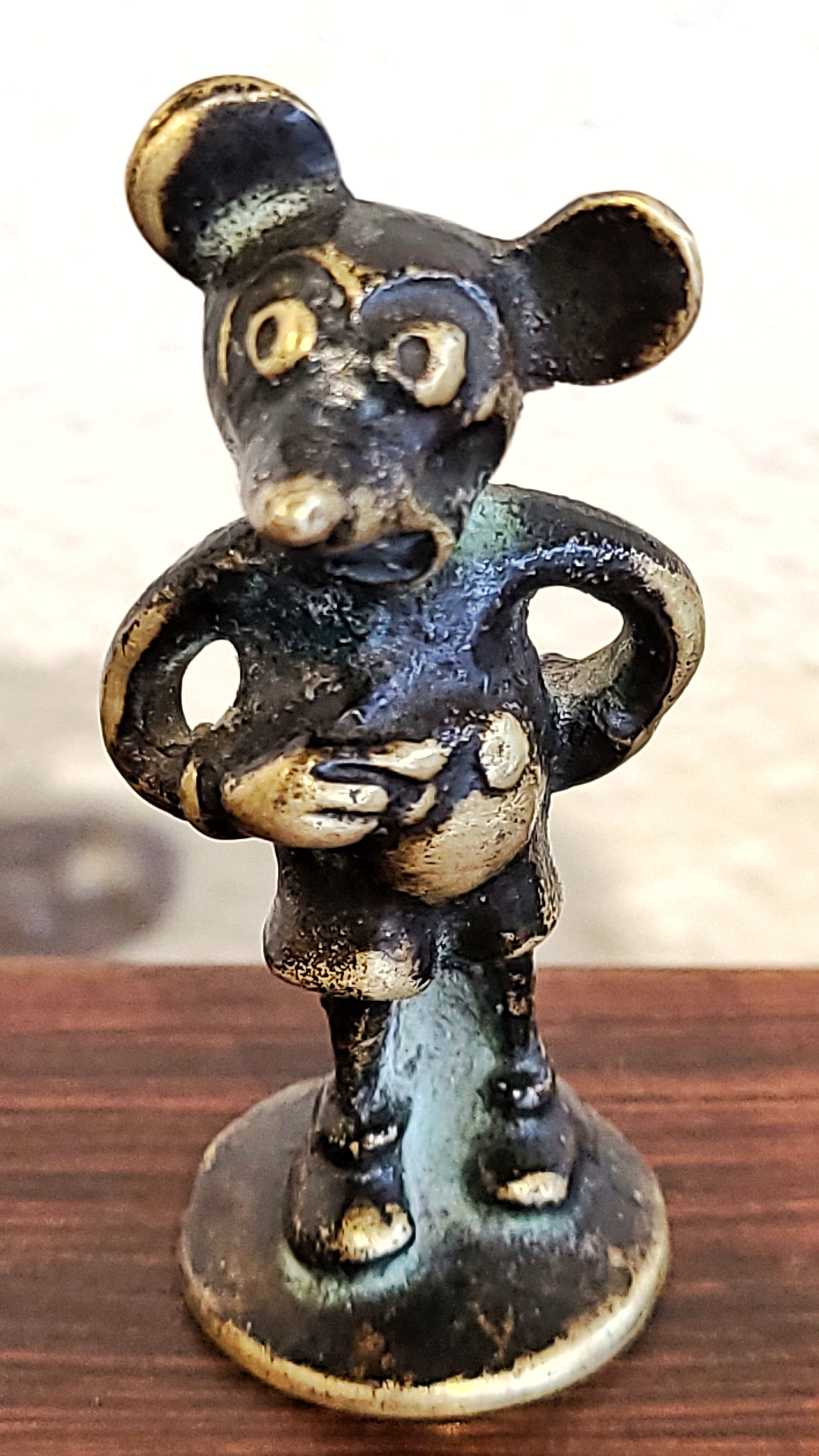 VERY RARE AUSTRIAN BRASS MICKEY MOUSE FIGURE