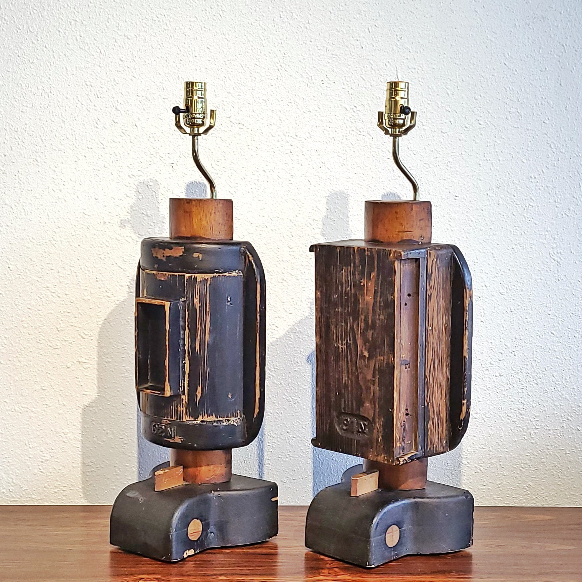 INDUSTRIAL FOUNDRY MOLD TABLE LAMPS (PAIR)