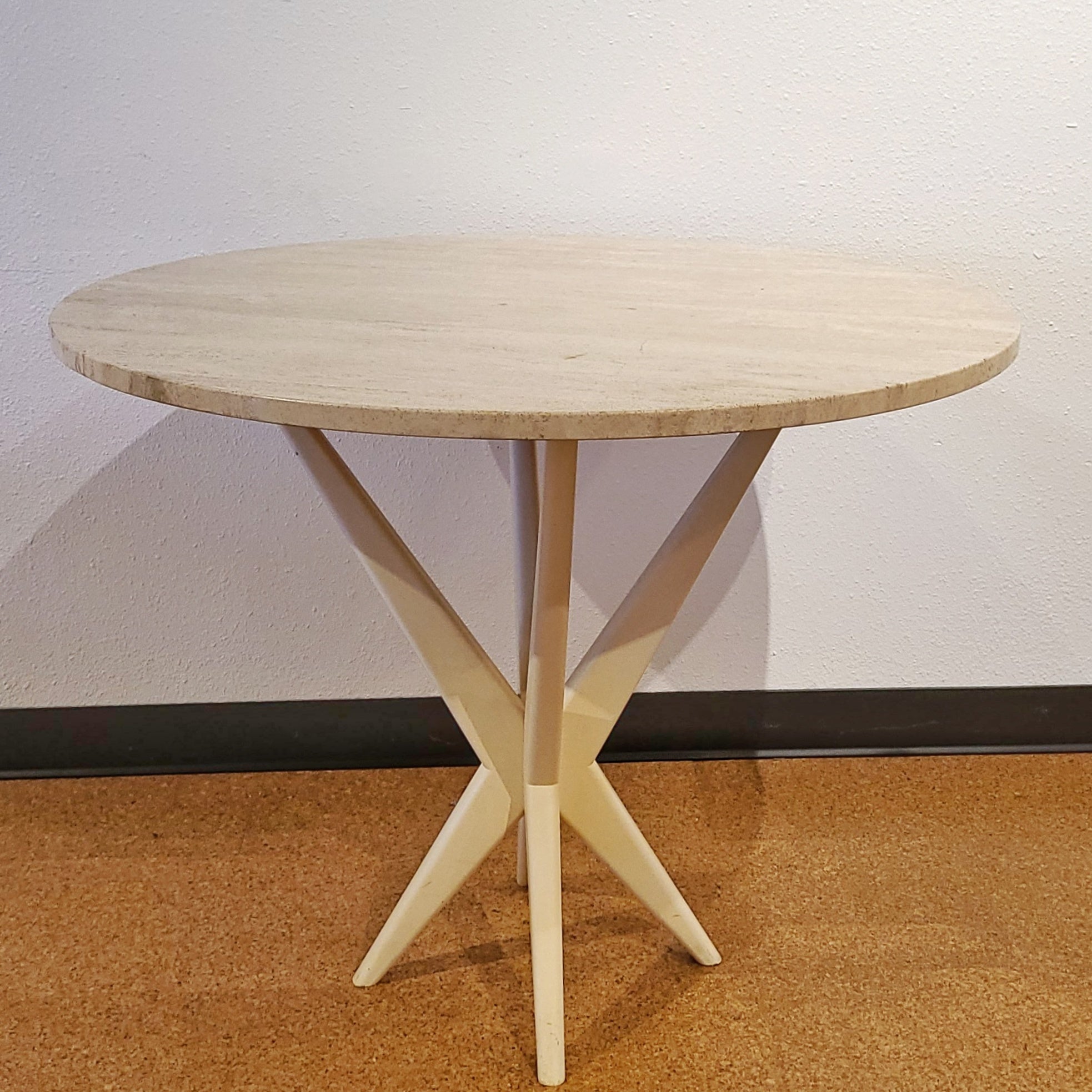 ROUND TRAVERTINE CENTER TABLE