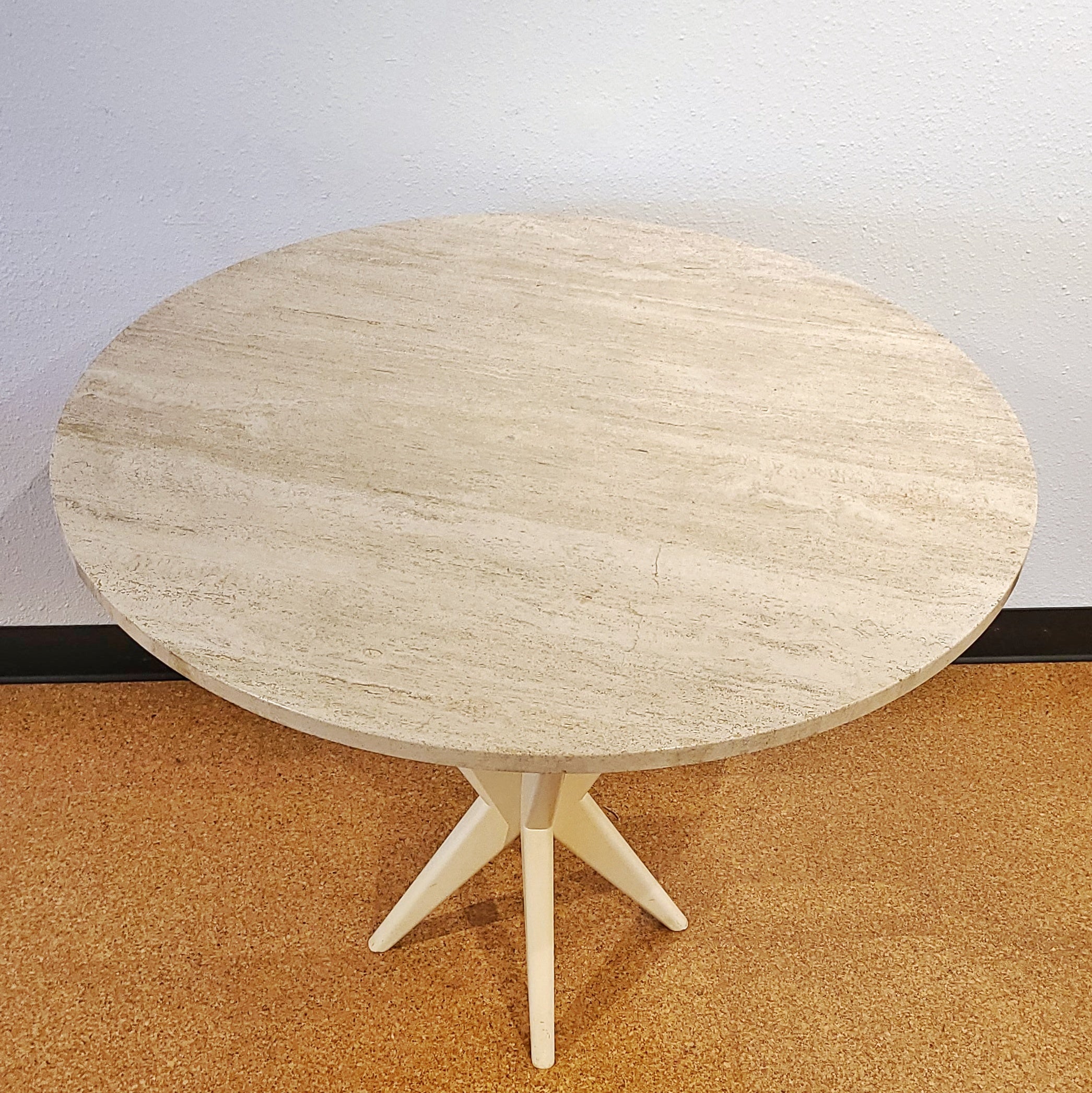 ROUND TRAVERTINE CENTER TABLE