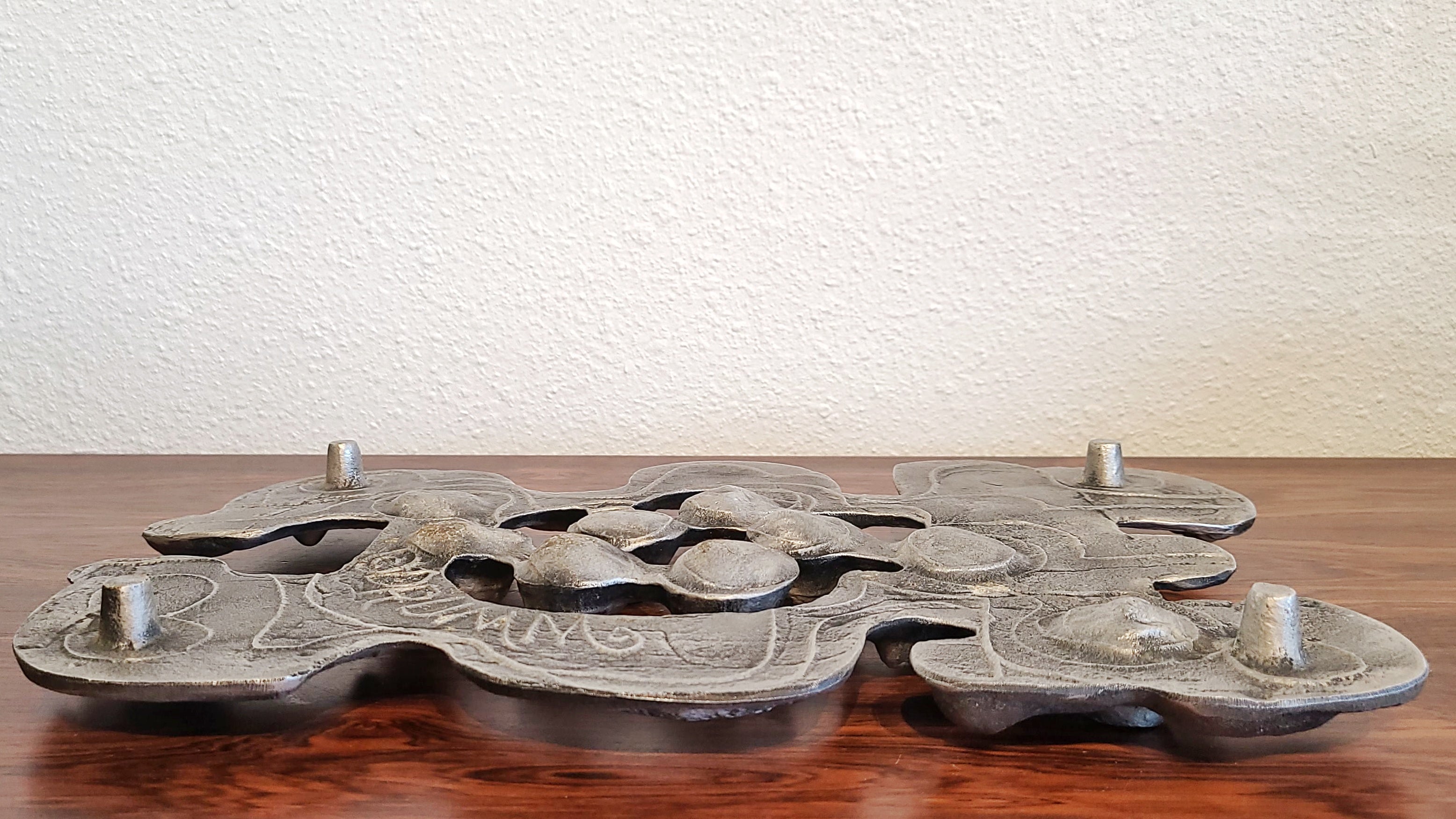 ABSTRACT CAST ALUMINUM HANUKKIAH MENORAH BY DONALD DRUMM