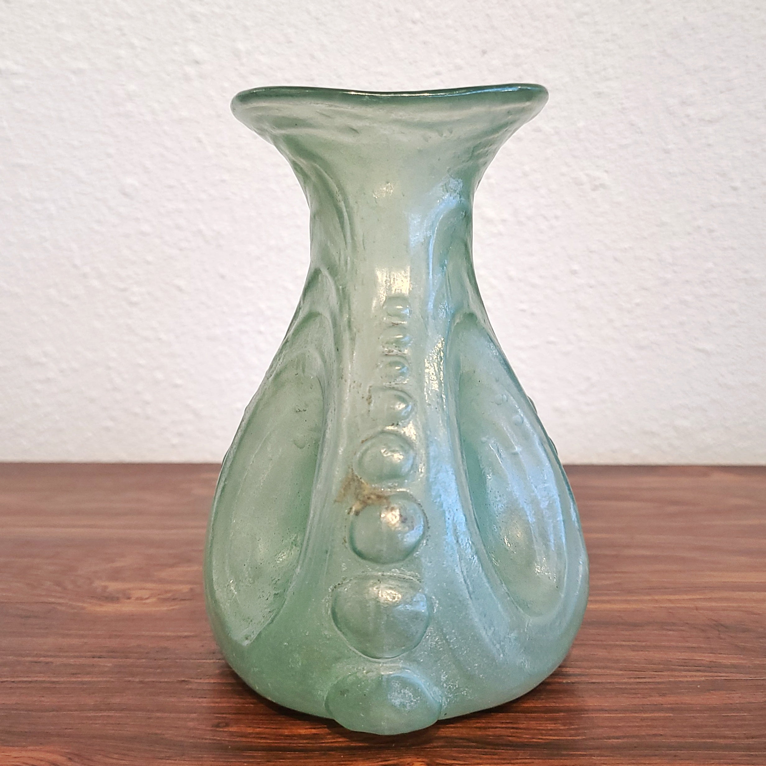 PATINATED MOUTH-BLOWN GLASS VASE