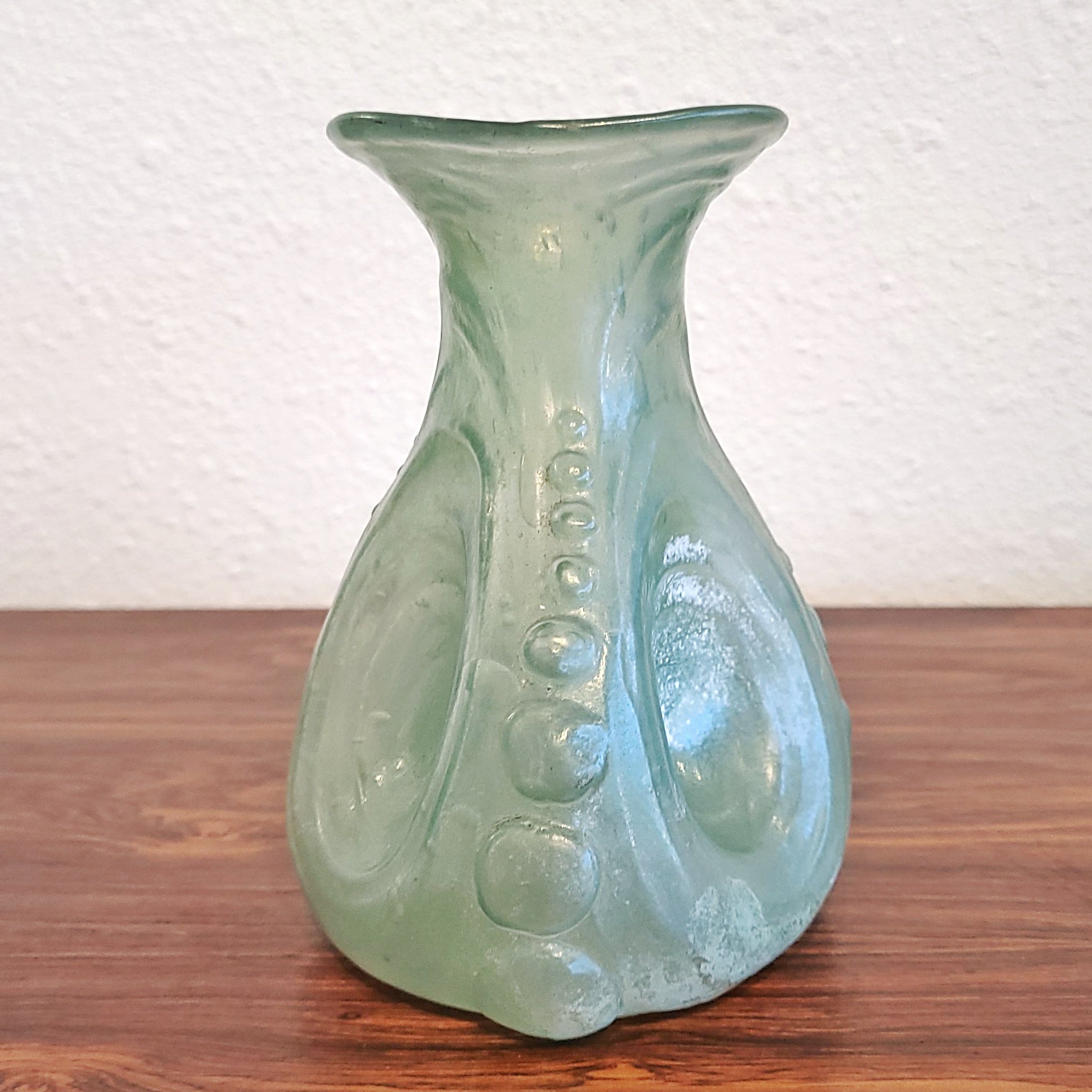 PATINATED MOUTH-BLOWN GLASS VASE