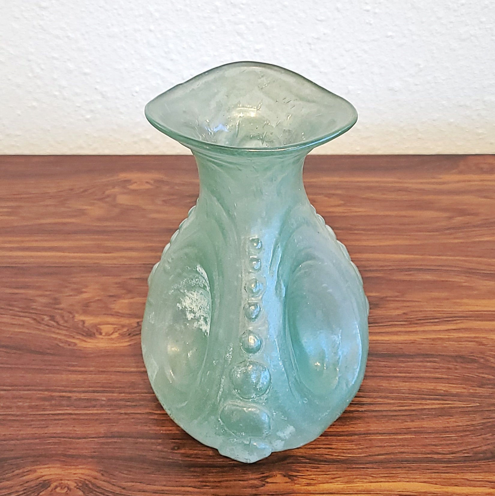 PATINATED MOUTH-BLOWN GLASS VASE