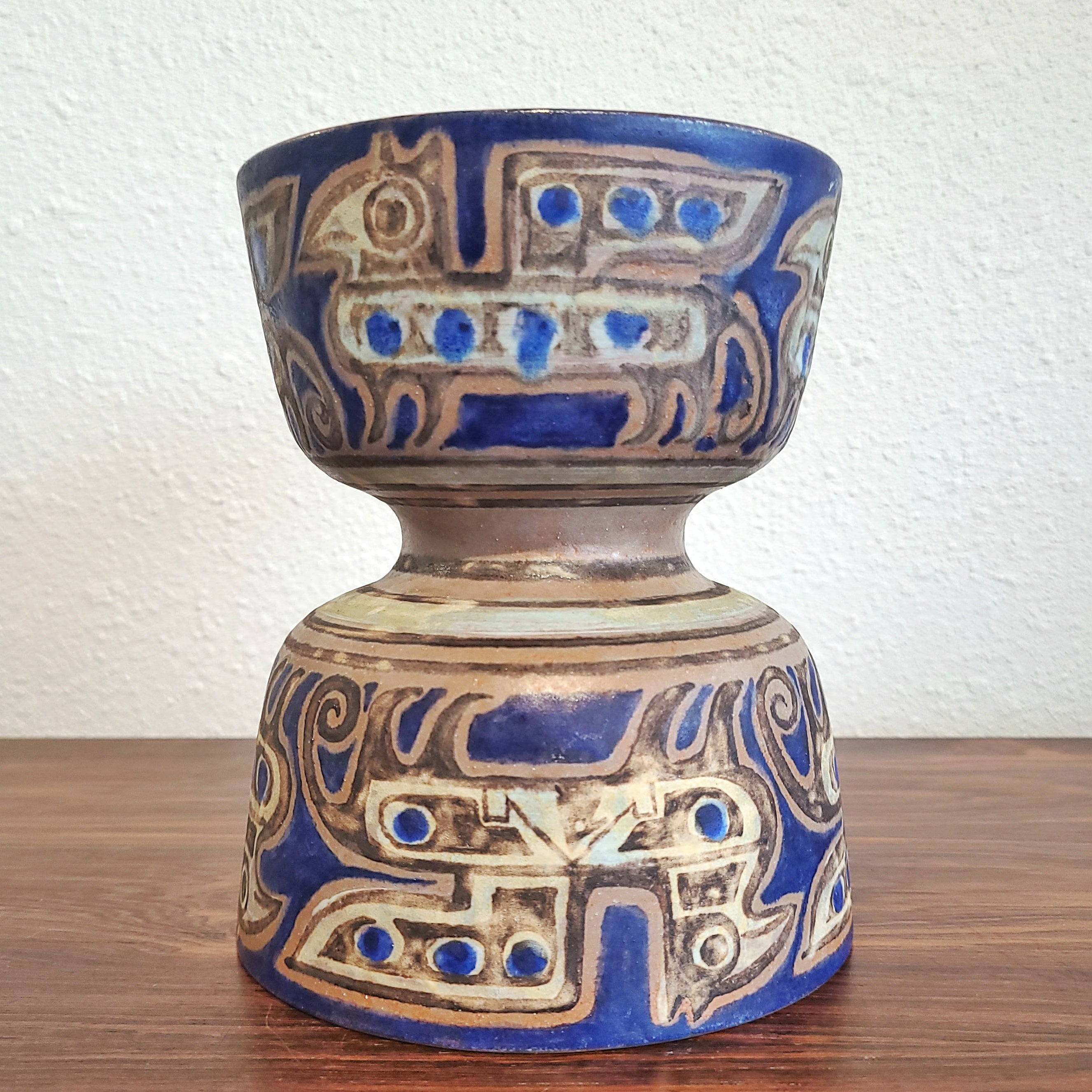 EVA FRITZ-LINDNER STUDIO POTTERY COMPOTE