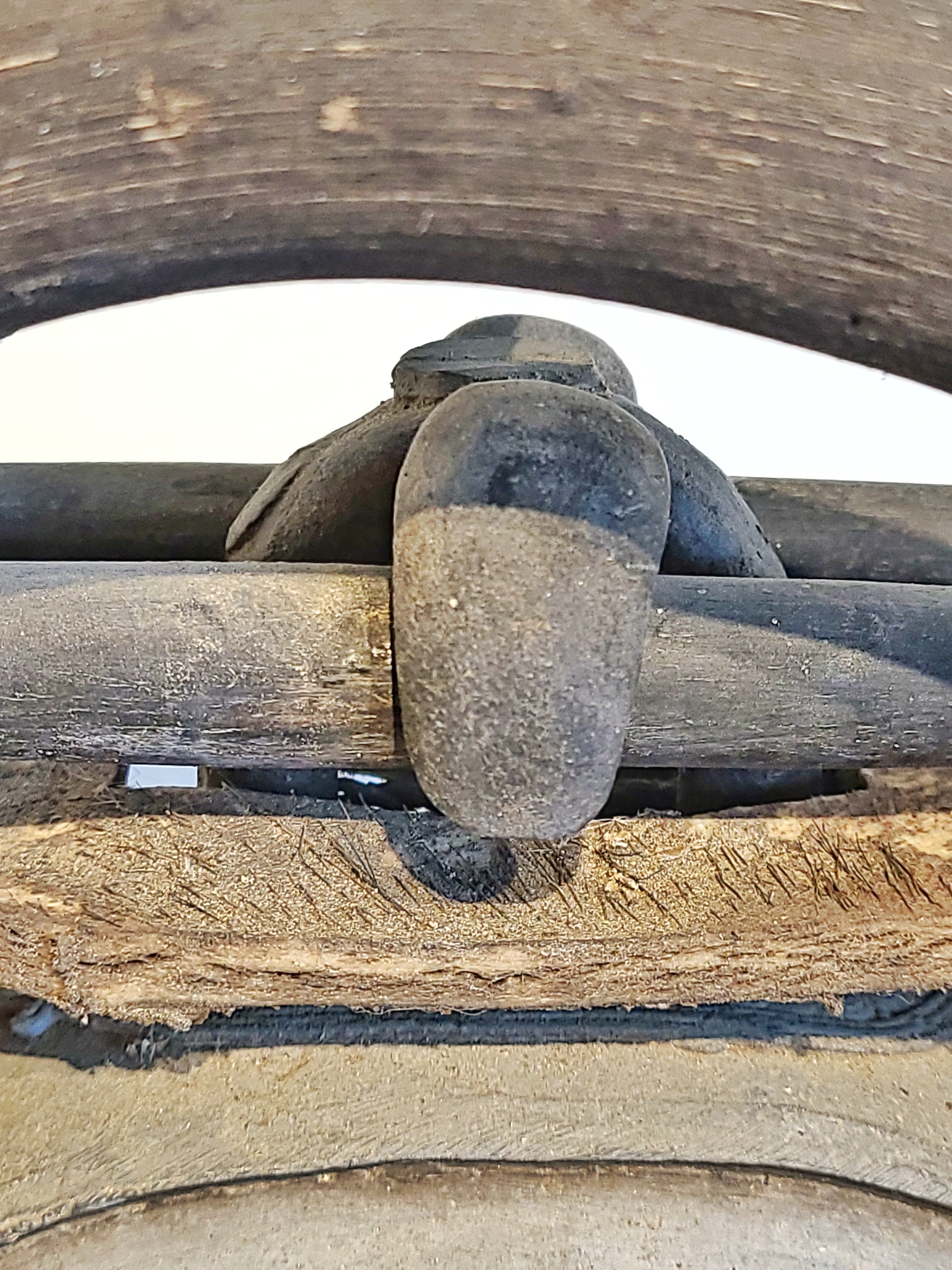 ANTIQUE KAREN HILL TRIBE ELEPHANT BELL AND STAND (THAILAND)