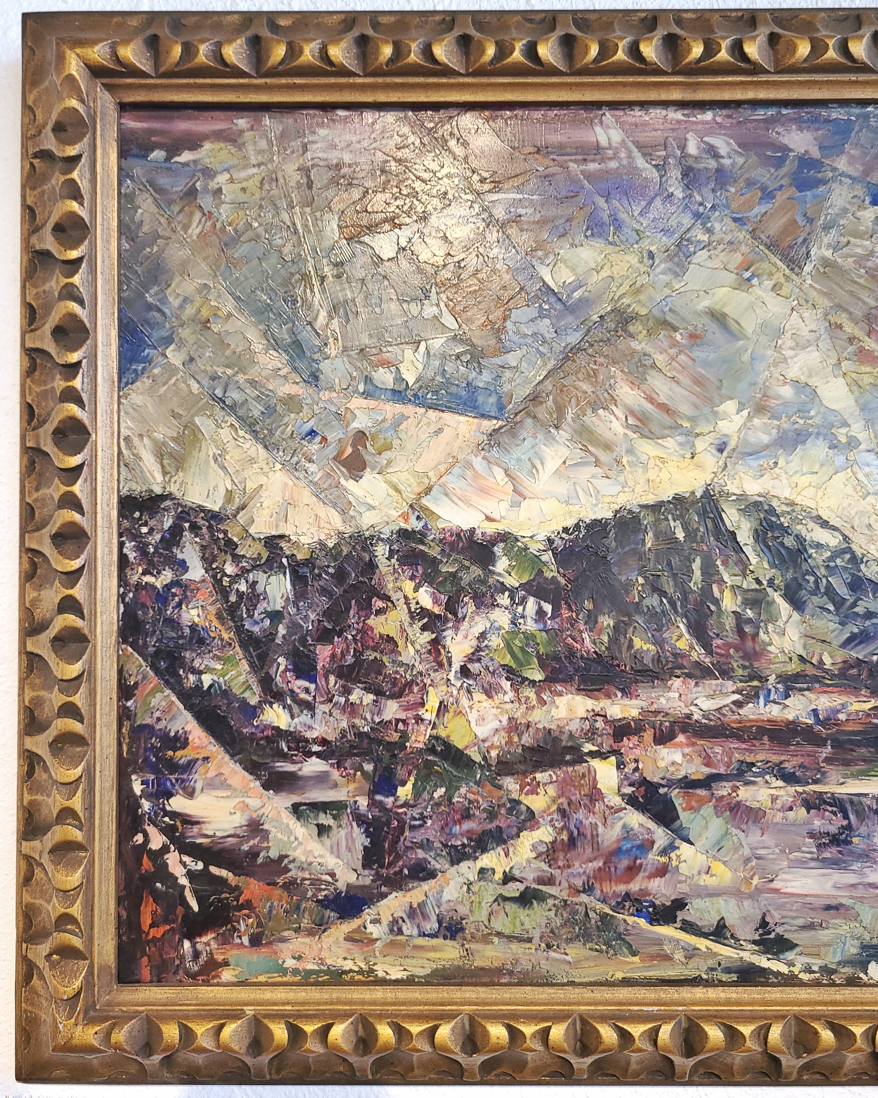 MODERNIST LANDSCAPE - OIL ON MASONITE BY DILLON HAMPDEN CARRINGTON (1940s)