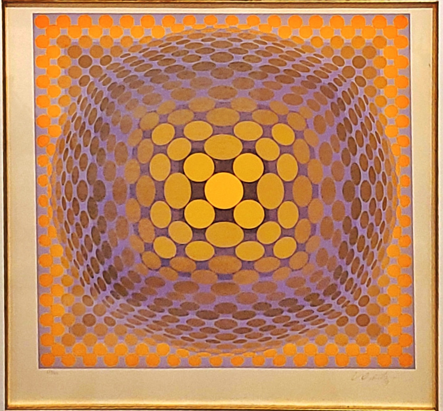 VICTOR VASARELY OP-ART ‘VEGA’ SERIES SERIGRAPH 113/250.  SIGNED LOWER RIGHT