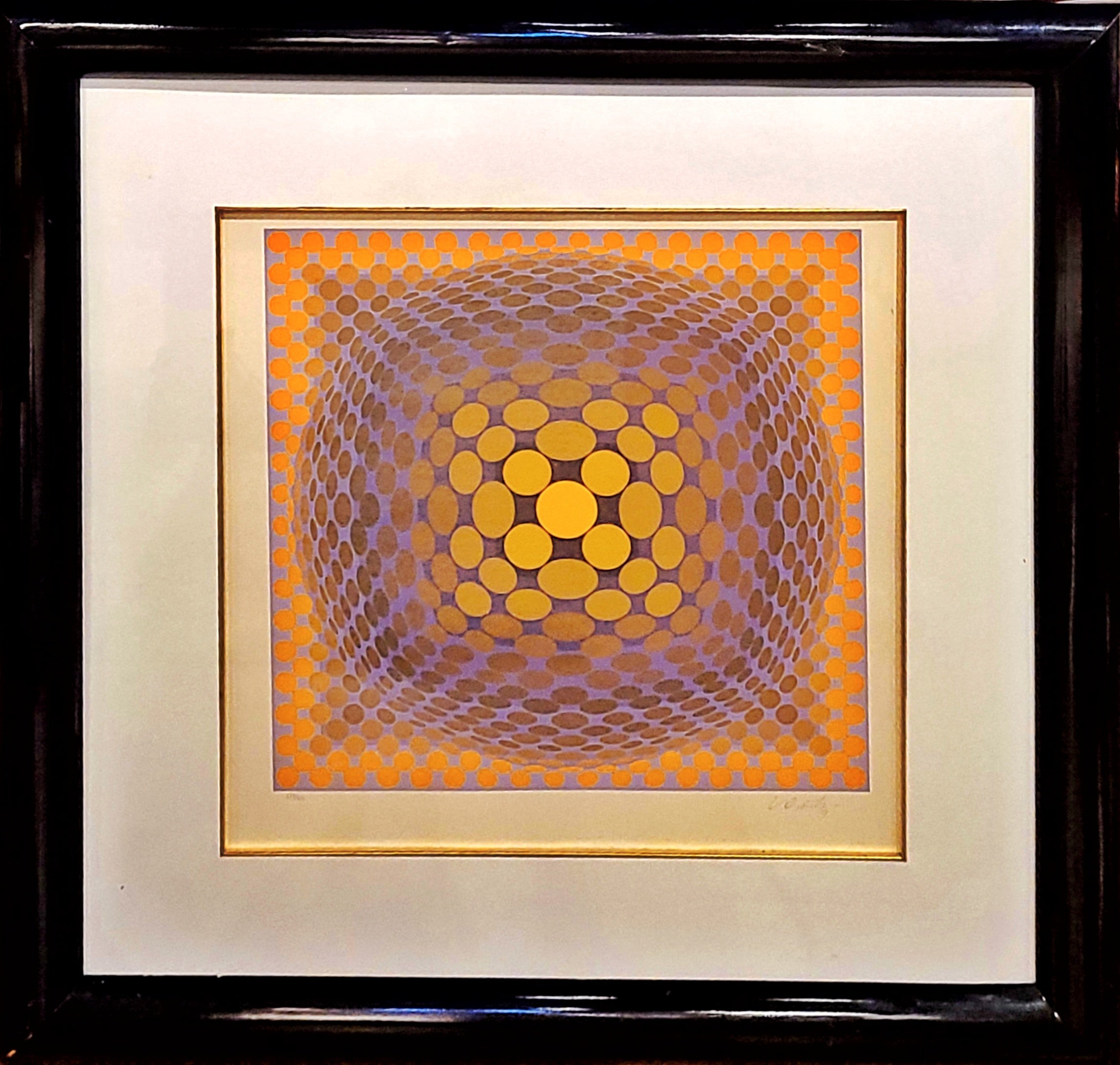 VICTOR VASARELY OP-ART ‘VEGA’ SERIES SERIGRAPH 113/250.  SIGNED LOWER RIGHT