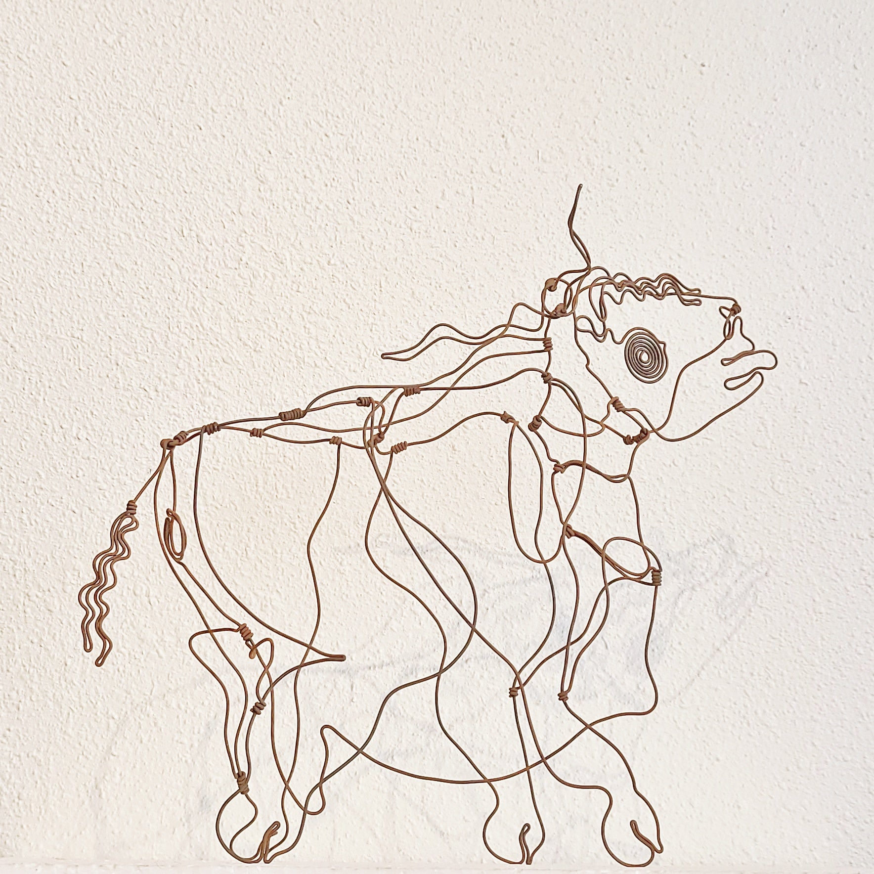 MID-CENTURY BALING WIRE BULL SCULPTURE BY PAUL GERSHOWITZ