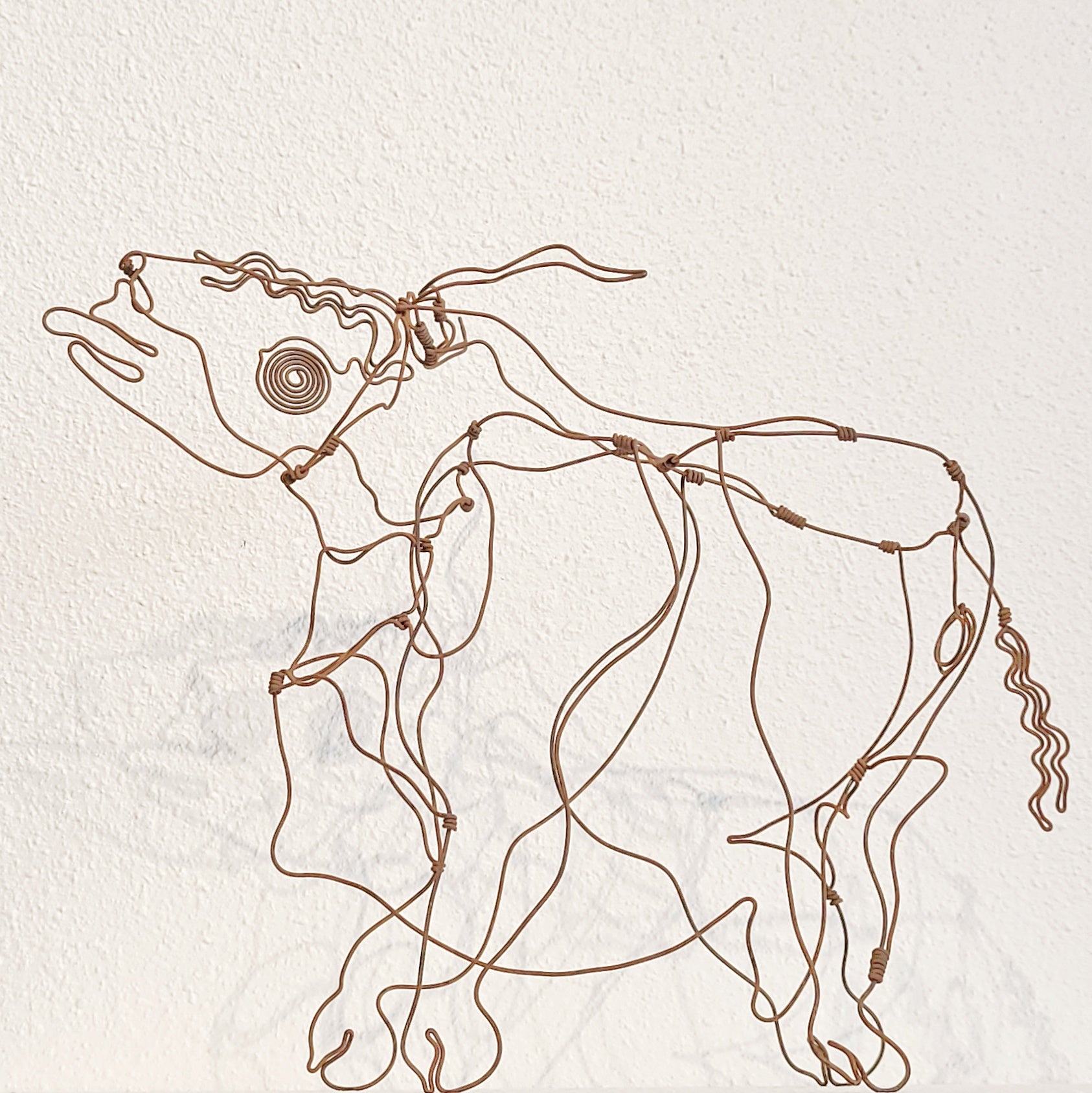 MID-CENTURY BALING WIRE BULL SCULPTURE BY PAUL GERSHOWITZ