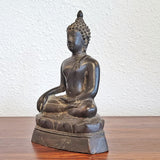 ANTIQUE CAST BRONZE SHAKYAMUNI BUDDHA DISPLAYING THE BHUMISPARSHA MUDRA