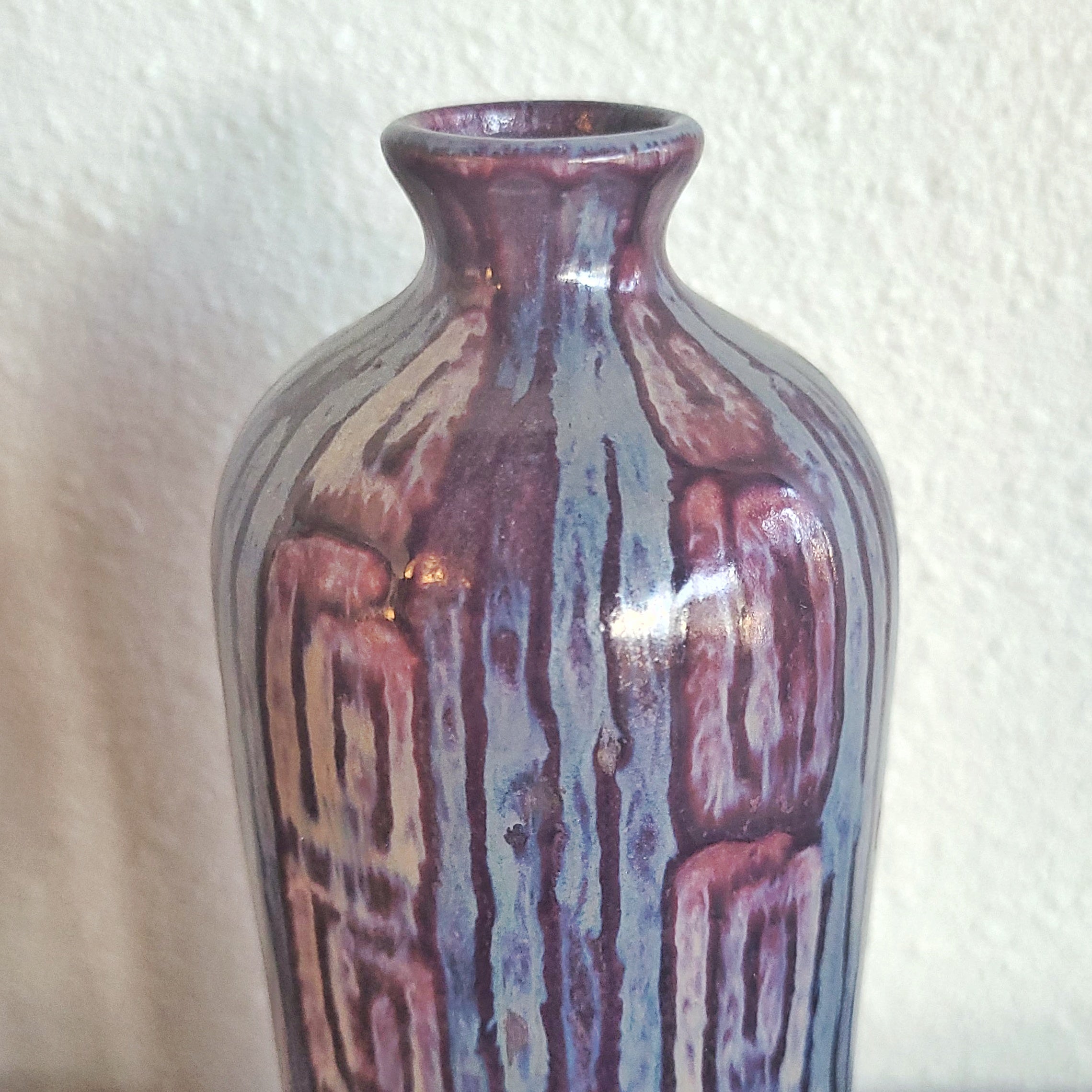 RARE UMBERTO ZANNONI IRIDESCENT STUDIO POTTERY VASE