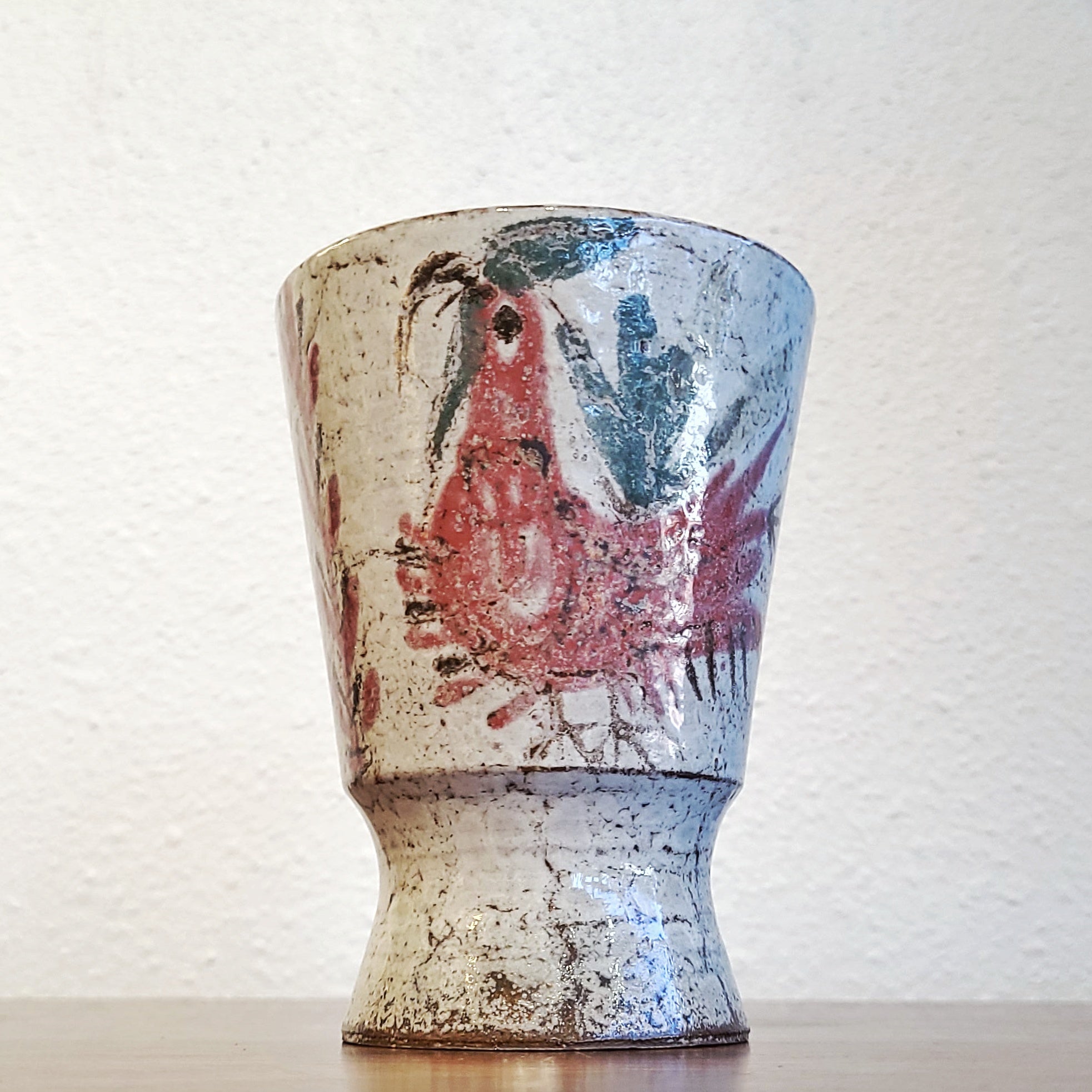 GUSTAVE REYNAUD BIRD MOTIF VASE (VALLAURIS)