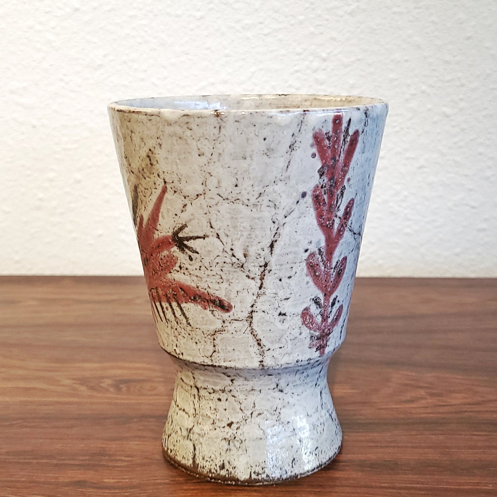 GUSTAVE REYNAUD BIRD MOTIF VASE (VALLAURIS)