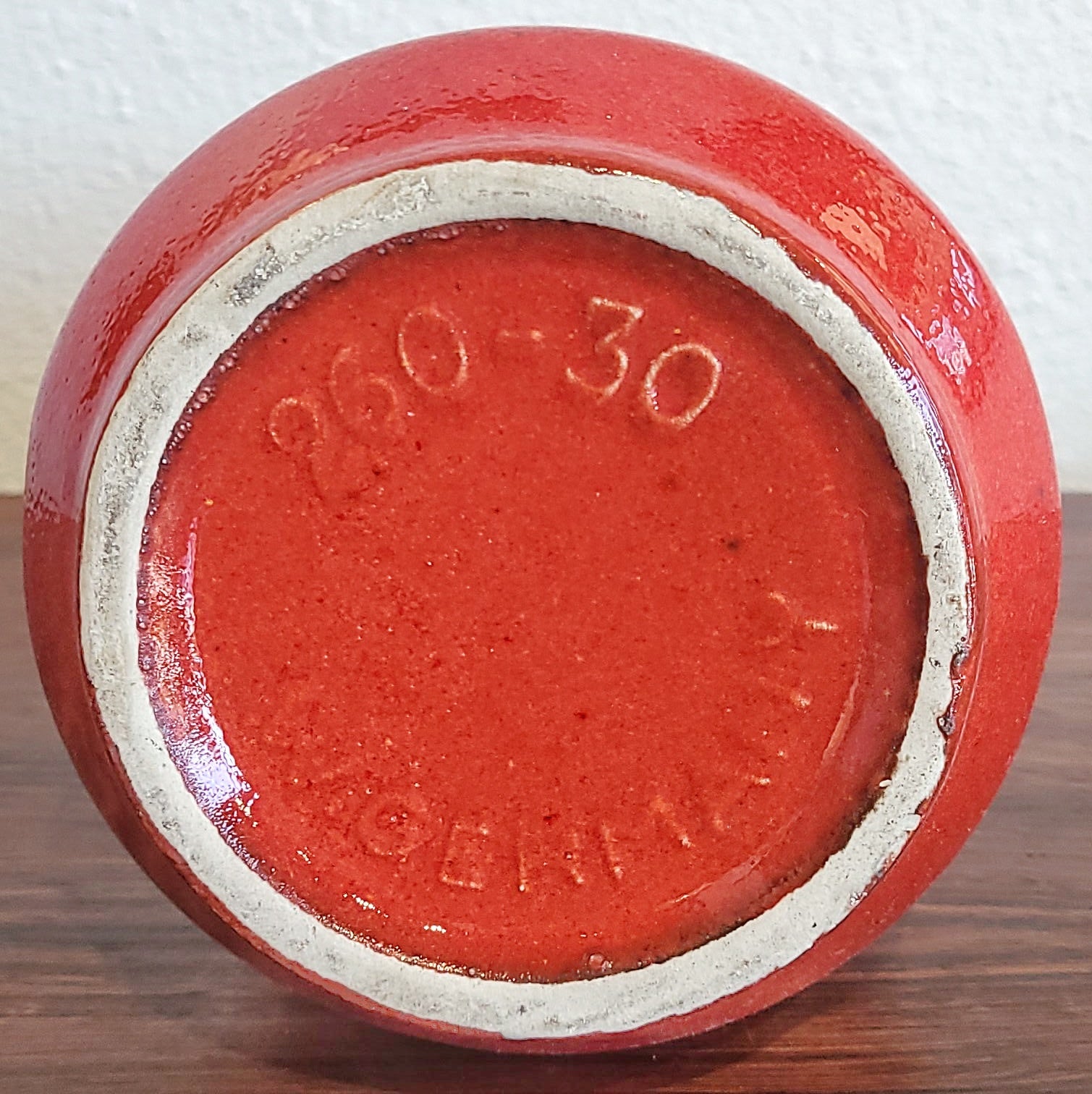 TALL BRIGHT RED SCHEURICH KERAMIK 'INKA' DECOR VASE Nr. 260/30