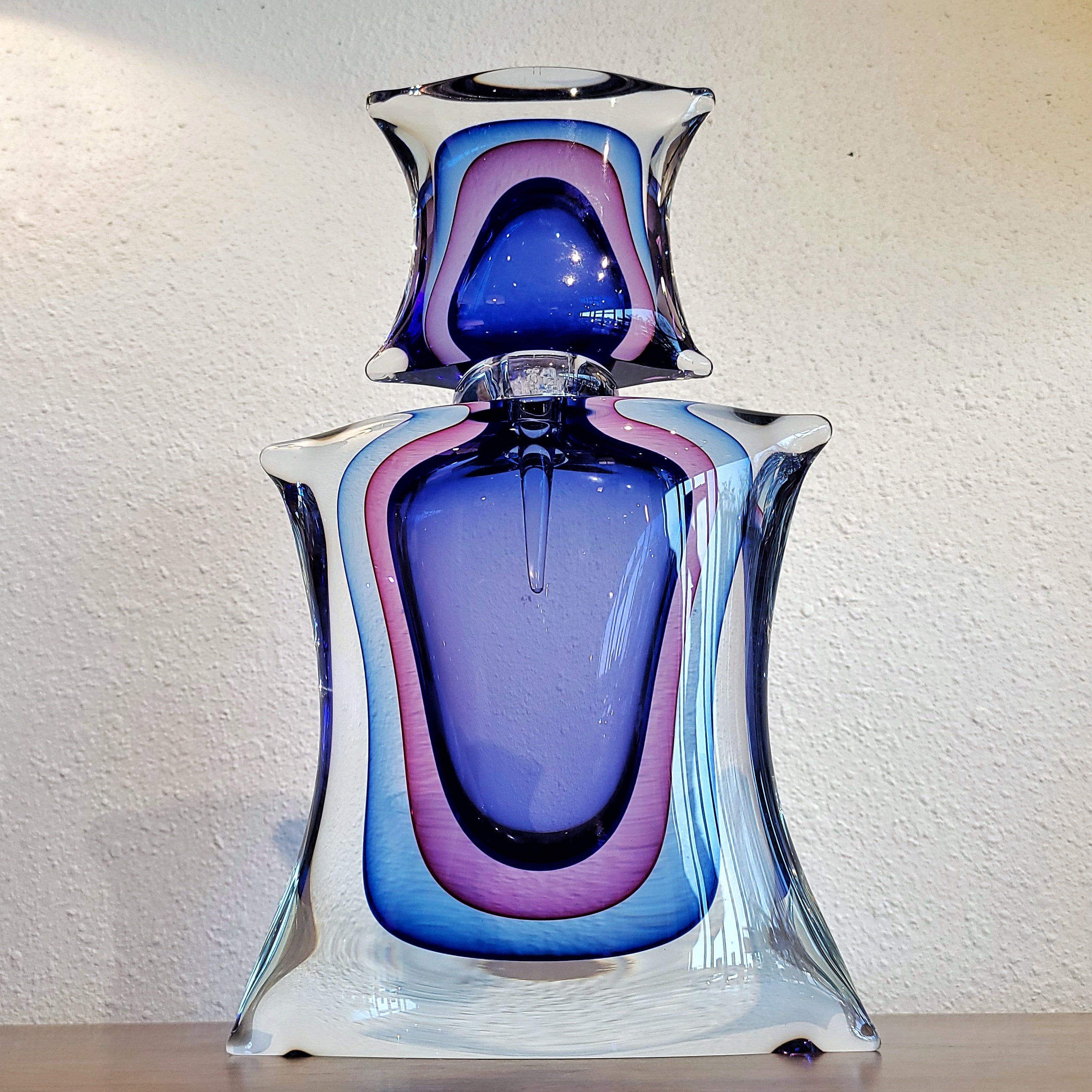 LARGE SOMMERSO PERFUME BOTTLE BY LUIGI ONESTO (MURANO ITALY)